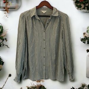 Women's Green Checkered Blouse